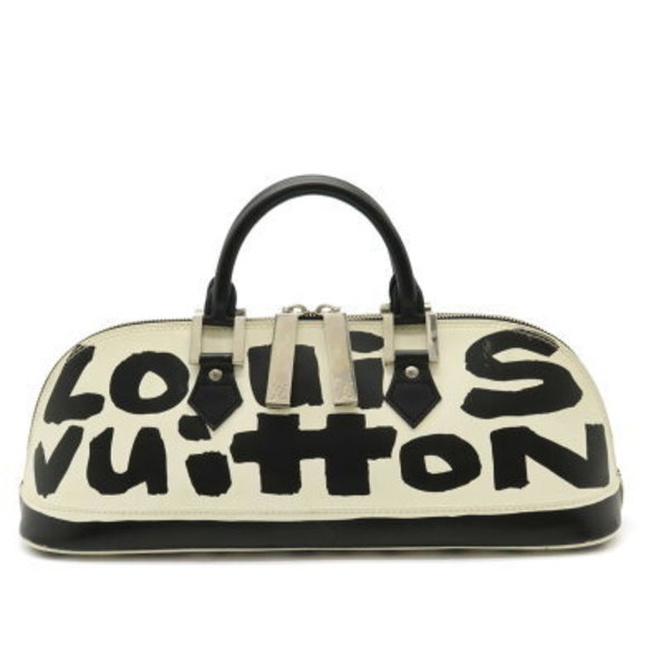 Louis Vuitton Graffiti Alma Handbag White Black Leather - Picture 1 of 9